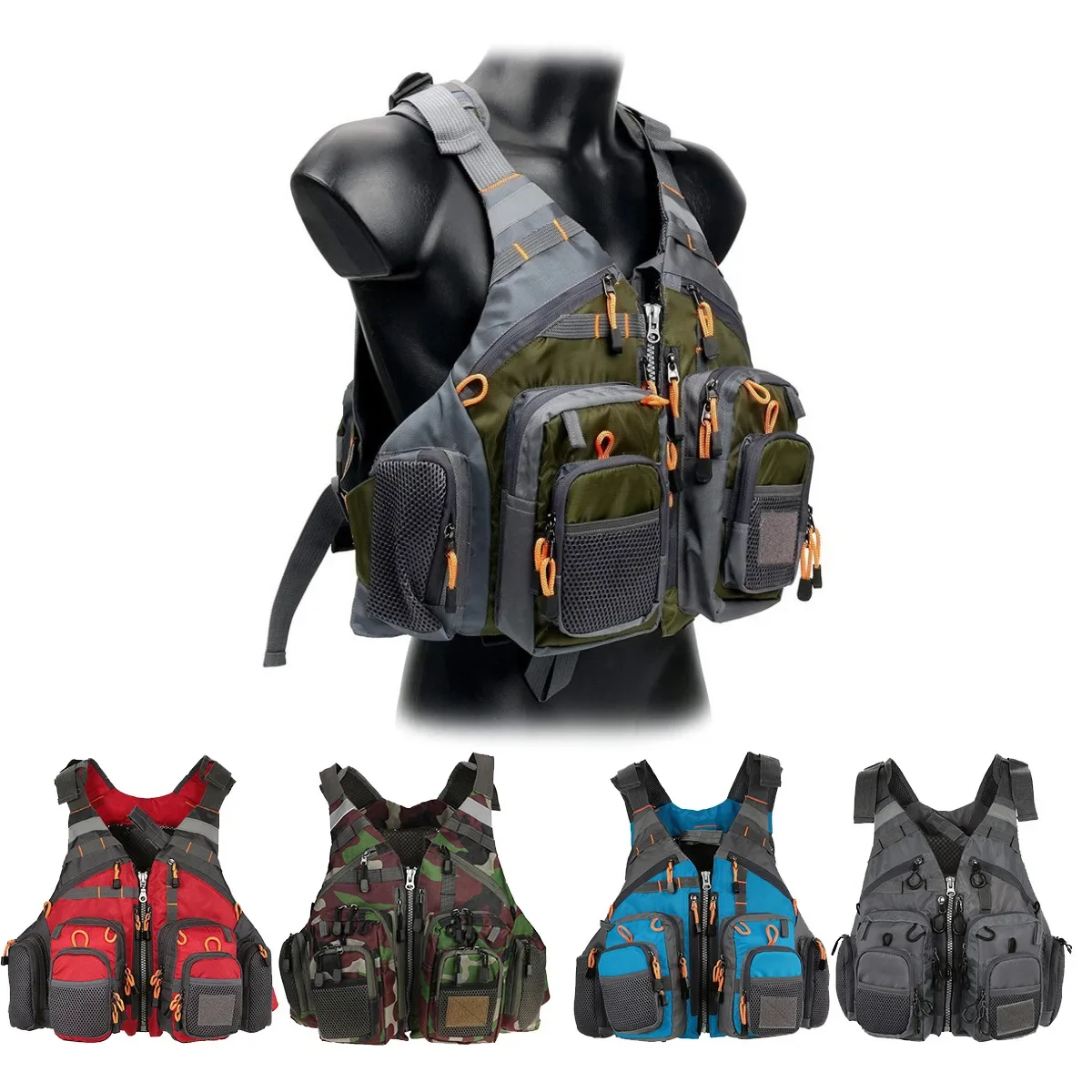 Outdoor Sport Waterproof Jacket - Ayarlanabilir balıkçılık yeleği nefes birden cepler