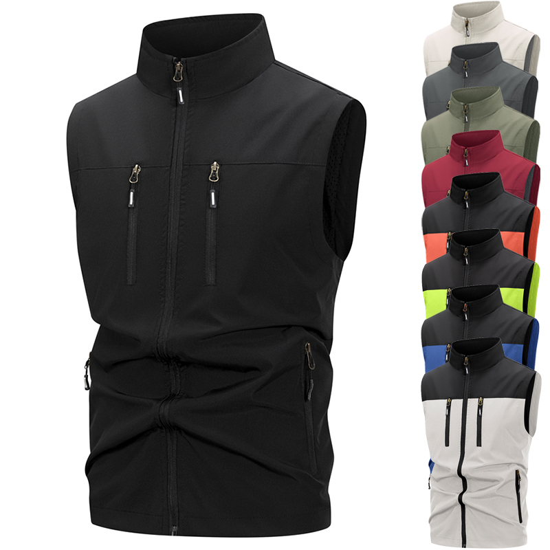 Outdoor Sport Jacket - Erkek Hafif Softshell Yelek Fermuarlı Cepler