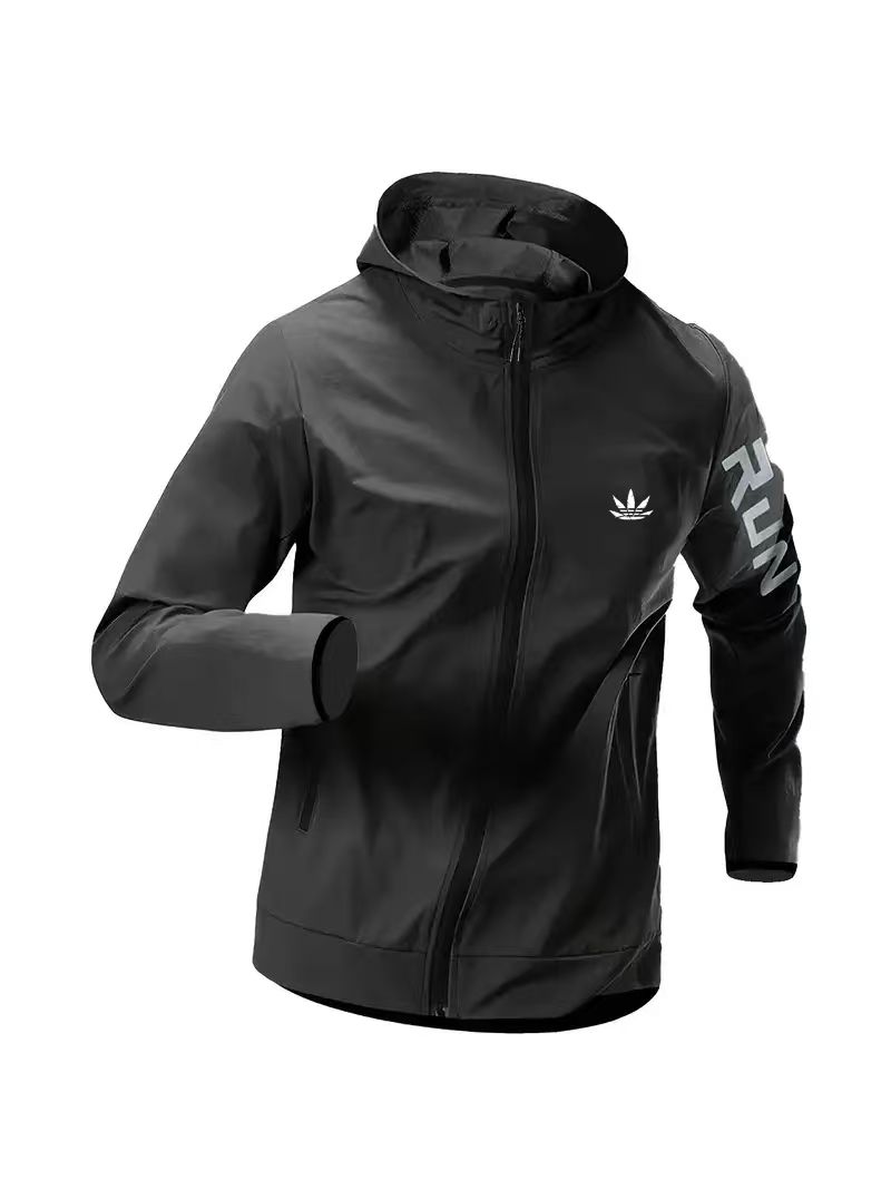Outdoor Sport Waterproof Jacket - Erkek Koşu Kapüşonlu Rüzgarlık Ceket Su